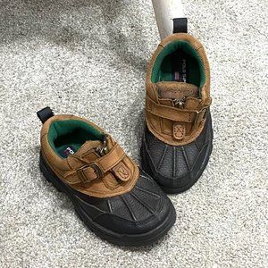 Ralph Lauren Polo Toddler Leather Short Outside Sport Boots Zipper Size 9 Like N